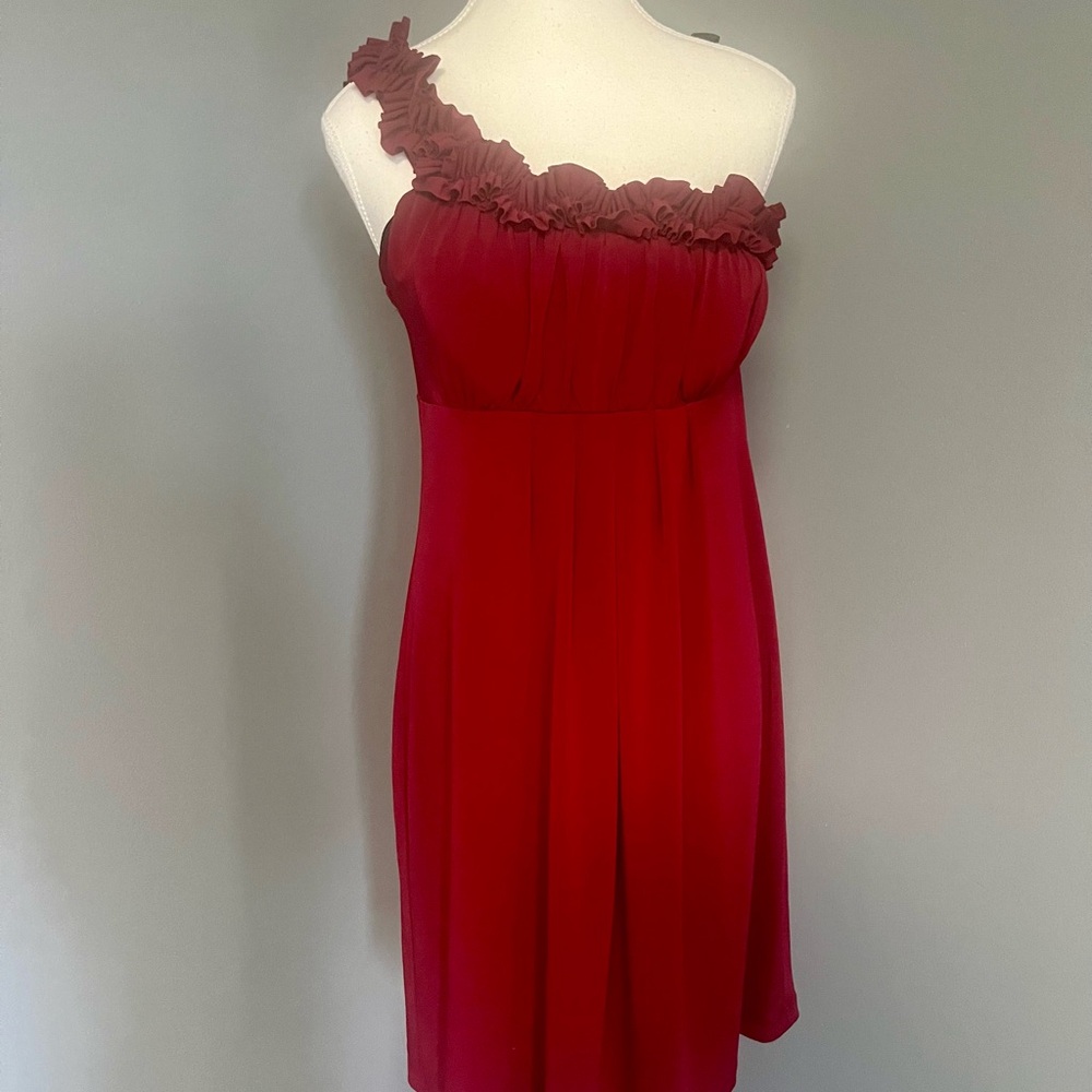 En Focus Studio Maroon One Strap Elegant Cocktail Dress Dress. Built In Bra.Sz.6